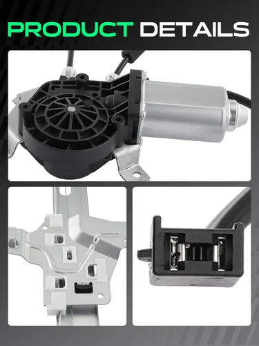 Vista 7 de YHTAUTO Elevalunas eléctrico delantero del lado del conductor con conjunto de motor de 2 pines para Ford E-150 E-250 Econoline E-350 E-450 E-550