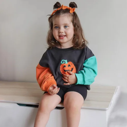 Vista 51 de Sudadera de calabaza para bebé, niña, niño, Halloween, sudadera de gran tamaño, mameluco de burbujas, suéter