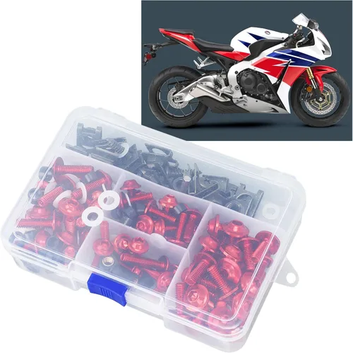 Vista 5 de 177PCS Kit de carenado de motocicleta Tornillos de aluminio para parabrisas de motocicleta M5 M6 Reemplazo de tornillos para parabrisas