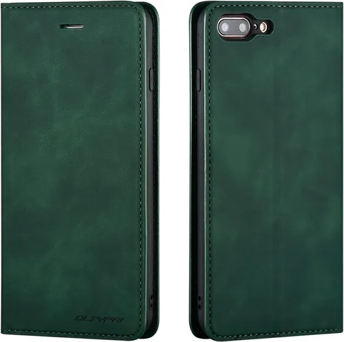 Vista 15 de QLTYPRI Funda para iPhone 6 Plus/6S Plus, cubierta de piel PU con tarjetero, funda tipo billetera con solapa magnética y a prueba de golpes - Vino