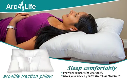 Vista 2 de Almohada cervical de cuello de tracción lineal de Arc4life, tamaño mediano 24 x 17 pulgadas, cuello cervical y tracción del cuello, mejora