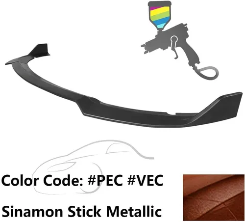 Vista 2 de IKON MOTORSPORTS, Borde de parachoques delantero compatible con Dodge Charger SRT 2015-2023, estilo V2 ABS pintado #PEC, VEC Sinamon Stick divisor
