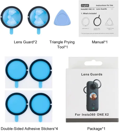 Vista 7 de Puluz Compatible con Insta360 One X2 Sticky Lens Guards PC Funda protectora para Insta 360 One X2 impermeable 360 Accesorios de cámara de acción