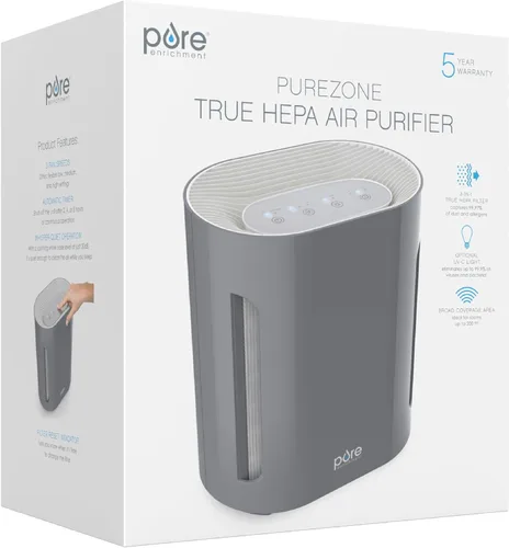 Vista 9 de Pure Enrichment PureZone - Purificador de aire para dormitorio y sala de estar, filtración de 4 etapas y luz UV-C, el filtro HEPA H13 ayuda a