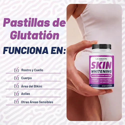 Vista 5 de LILYMOON Píldoras Blanqueadoras de Glutatión Píldoras para Blanquear la Piel - Fórmula para Blanquear la Piel - Píldoras de Glutatión para Blanquear