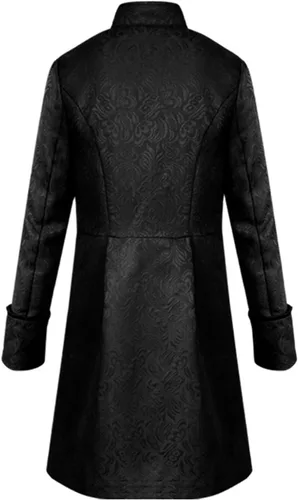 Vista 2 de Abrigo steampunk para hombre, chaqueta colonial, vintage, medieval, victoriano, traje