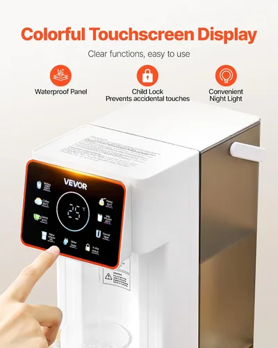 Vista 6 de VEVOR Dispensador de agua caliente instantáneo, dispensador de agua hirviendo para encimera con 6 temperaturas ajustables y 7 volúmenes de agua