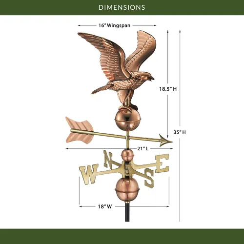Vista 3 de Good Directions American Eagle Veleta de cobre puro