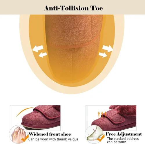 Vista 5 de RsFiL Men's Diabetic Shoes Wide Width Shoes,Winter Warm Diabetic Shoes for Men Women Extra Wide Width Thermal Shoes for Edema and Swollen Feet