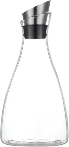 Vista 9 de Purefold - Jarra de vidrio de 44 onzas con tapa de acero inoxidable, jarra para té helado, jarra para jugo, tetera y cafetera, vajilla perfecta