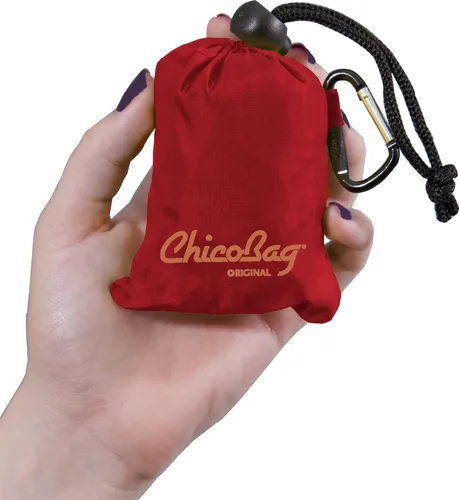 Vista 3 de ChicoBag Bolsa de comestibles reutilizable compacta original con bolsa adjunta y clip de mosquetón, perfecta para compras, viajes, organización