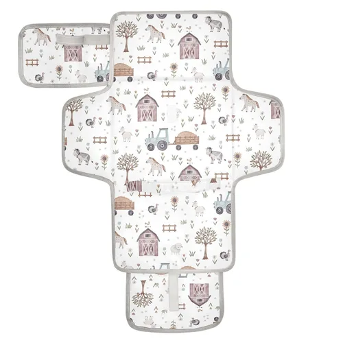 Vista 10 de Cambiador portátil para bebé – Mariposa púrpura impermeable cambiador de pañales cambiador de viaje con almohada incorporada – Regalo de ducha
