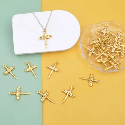 Vista 7 de 50 dijes de cruz de aleación religiosa cristiana Jesús Crucifijo Crucifijo, suministros de manualidades para manualidades, collares, pulseras