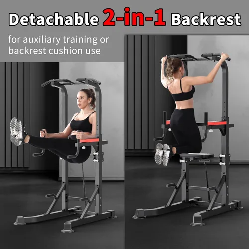 Vista 8 de KINGKANG Assistive Power Tower,Dip Station & Pull Up Bar for Home Gym Negro Gris