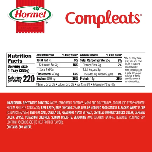 Vista 2 de HORMEL COMPLEATS - Carne asada y puré de patatas con salsa, de microondas, 9 onzas (paquete de 6)