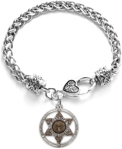 Vista 42 de Inspired Silver - Pulsera de plata con dije personalizado y circonitas cúbicas.