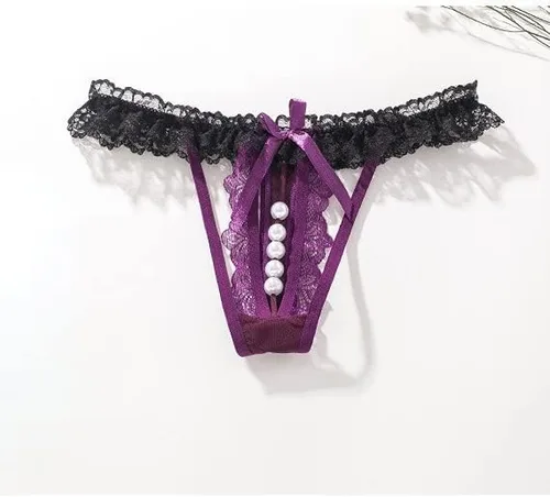 Vista 5 de Sekexi Bragas sexis para mujer tanga de encaje para mujer tangas G con bola eróticas y sexys sin entrepierna