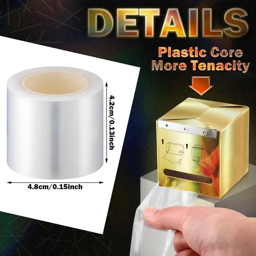 Vista 3 de 8 rollos desechables para tatuajes de cejas, envoltura de plástico, película conservadora de maquillaje transparente, rollo de cinta de envoltura