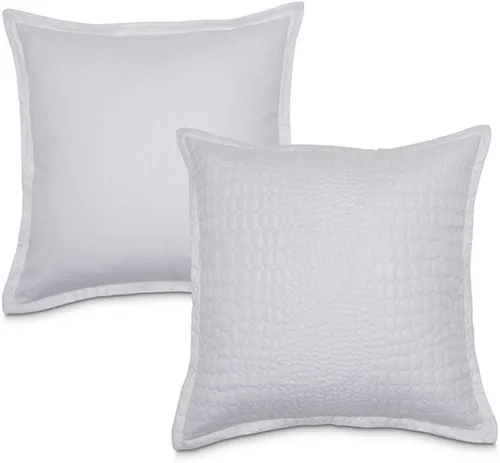 Vista 5 de Michael Amini BCS-QD03-BRLIN-WHT Brilliance - Edredón (3 piezas, tamaño Queen, color blanco)