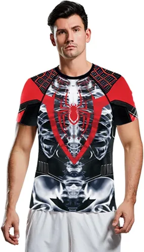 Vista 9 de Rcimuue Camisa de compresión para hombre camiseta de compresión con impresión 3D camiseta de manga larga para correr fitness secado rápido