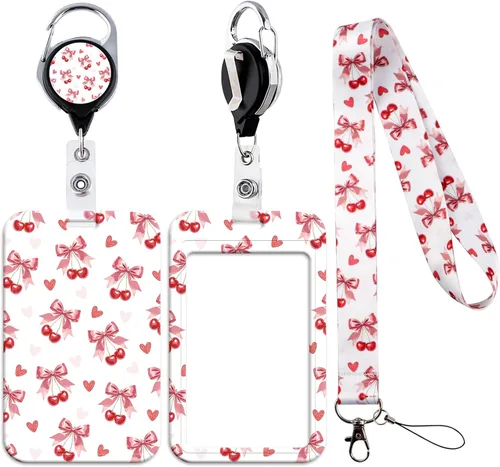 Vista 17 de Cordón con Llavero para Hombre con Insignias de Identificación con Clip de Carrete Retráctil Soporte para Insignias Llavero con Bandera Americana
