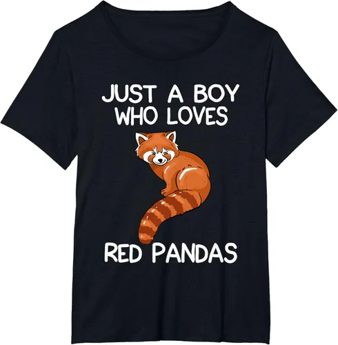 Vista 68 de Just A Boy Who Loves Red Pandas Gift - Camiseta con diseño de panda roja, Negro, S