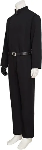 Vista 4 de Disfraz de cosplay de Luke para hombre uniforme negro disfraz de Jedi para Halloween