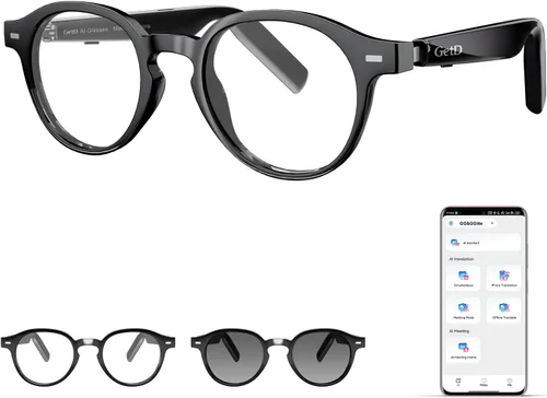 Vista 12 de Gafas de sol inteligentes GetD AI, traducción en tiempo real, audio de oído abierto Bluetooth For Business Meetings Travel & Daily Use, Languages