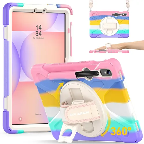 Vista 16 de BRAECN - Funda para Galaxy Tab S10 Plus, S9 Plus, S9 FE+, S8 Plus, S7 Plus, S7 FE 12.4 inch Shockproof Heavy Duty Full Body Protective Cover with
