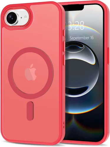 Vista 348 de Anuck - Funda magnética para iPhone 11 compatible con MagSafe, carcasa trasera mate translúcida dura, borde de TPU, delgada, resistente a impactos