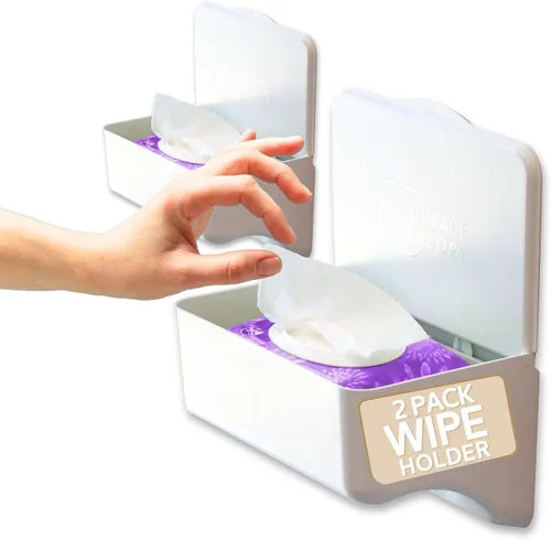 Vista 11 de Soporte para toallitas para baño – Organizador adhesivo de montaje en pared para toallitas húmedas – Estante de toallitas de inodoro de baño