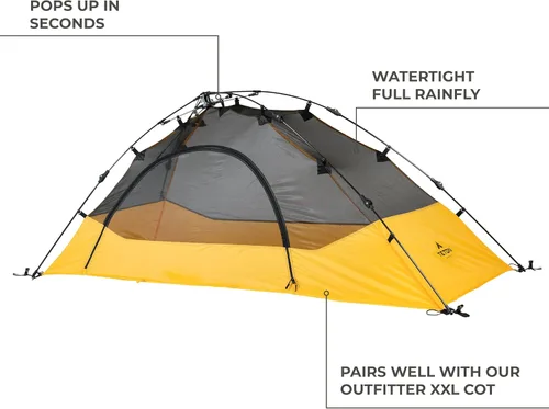 Vista 2 de Teton Sports Tienda rápida Vista; tienda de campaña para acampar y mochilero; fácil instalación instantánea; clip de lluvia incluido