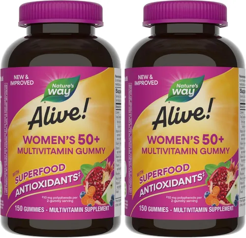 Vista 9 de Nature's Way Alive! Suplemento multivitamínico completo, para mujeres de más de 50 años, 60 gominolas