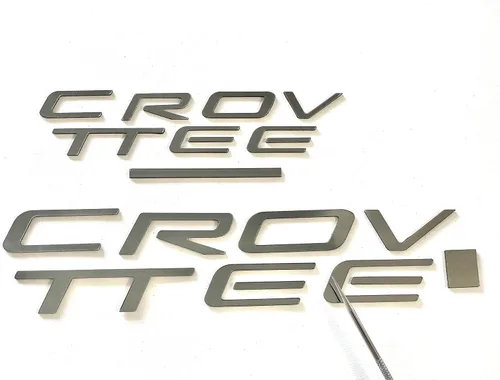 Vista 2 de Insertos de letras cromadas para defensa delantera y trasera compatibles con Corvette C5 1997-2004 de plástico ABS, no son calcomanías