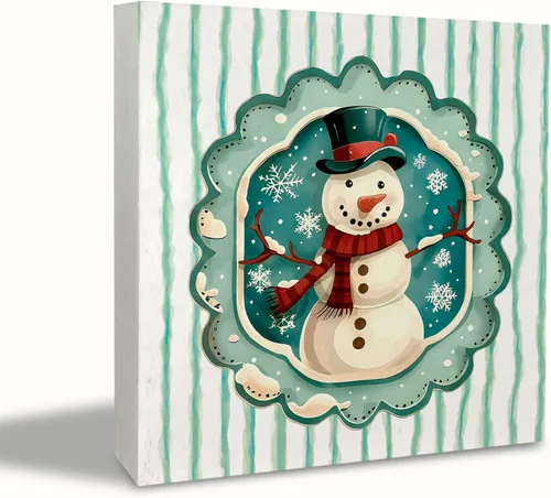 Vista 10 de KEUSPI Cartel de madera rústica rosa con texto en inglés "Merry Christmas", decoración de escritorio de Navidad preparada, árbol de Navidad, caballo
