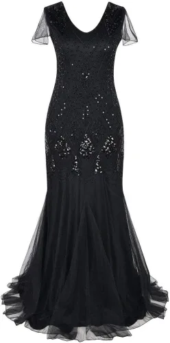 Vista 2 de SequinDressfor Women Vintage 1920s Bead Fringe Sequin Lace Party Cocktail Prom Dress PartyDresses for Women 2023