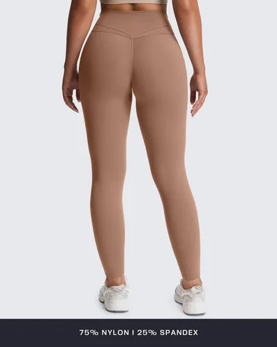 Vista 16 de Aoxjox Trinity - Pantalones de yoga de cintura alta con bolsillos para mujer, control de abdomen, cintura cruzada, leggings de entrenamiento suaves