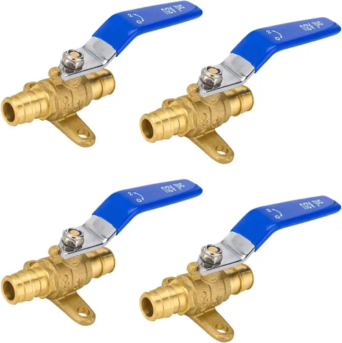 Vista 12 de Válvula de bola azul, válvula de cierre Pex A de 1/2 pulgada con oreja, válvula de bola de cierre Pex de puerto completo de latón para agua, aire
