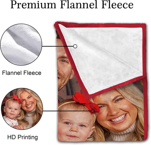 Vista 4 de Yofair envía al día siguiente, manta personalizada con foto, regalos personalizados para mamá, papá, manta con foto personalizada, regalos