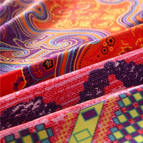 Vista 4 de Omelas - Juego de funda de edredón bohemio tamaño Queen, ropa de cama floral boho colorida, edredón súper suave de microfibra, funda de edredón