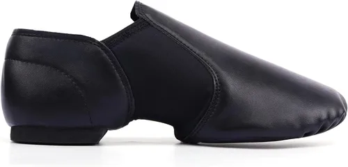Vista 2 de Linodes Zapato de jazz unisex de empeine de piel sintética 006, sin cordones para zapatos de baile de mujeres y hombres