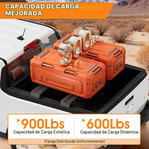 Vista 2 de Barra universal para cama de camión con 2 tableros de acero, SYHVU, diseño ajustable multifunción, barra transversal, apta para Dodge Ram