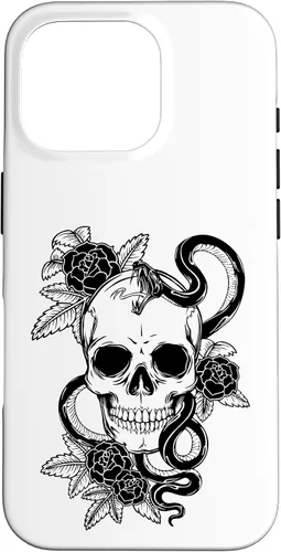 Vista 20 de Gothic Flower Skull Snake Roses Case for iPhone 16