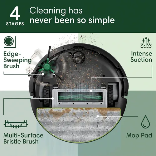 Vista 5 de iRobot Roomba 105 Combo robot aspirador y trapeador con base de vacío Humo