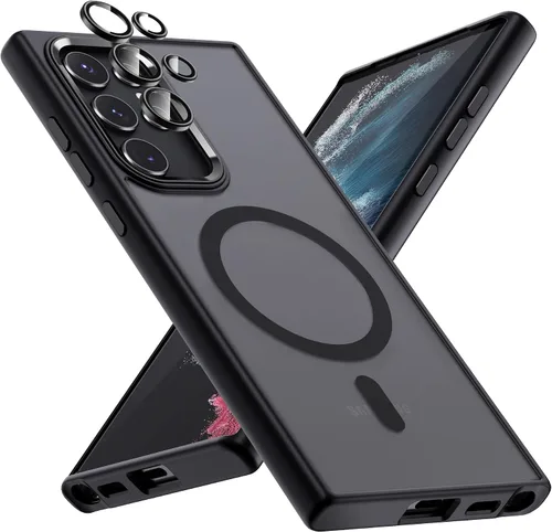 Vista 27 de MAKAVO Funda Mate para Samsung Galaxy S22 Ultra Case, Compatible con MagSafe, Cubierta Magnética Delgada y Fina con Protector de Lente de Cámara