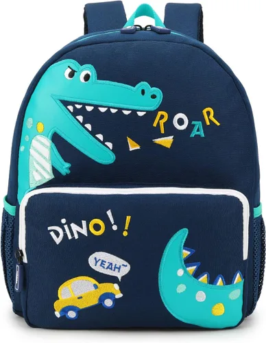 Vista 11 de willikiva Mochila Infantil con Dinosaurio en Coche para Niños y Niñas, Mochila para Preescolar, Impermeable, Tamaño único, Moderno Fiesta de música