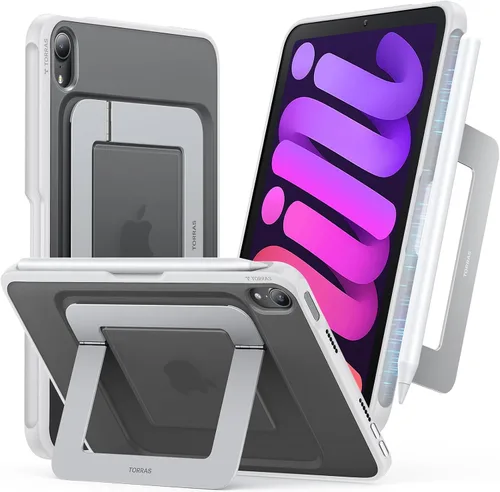 Vista 22 de TORRAS Funda para iPad Mini 7 A17 Pro, Funda para iPad Mini 6 con Soporte para Lápiz, Soporte Ultra Estable, Múltiples Ángulos de Visualización
