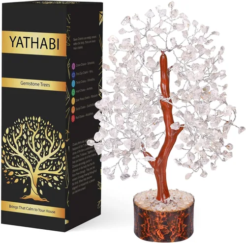 Vista 9 de YATHABI Escultura de gema de turmalina negra, árbol de cristal, decoración de Feng Shui, árbol de dinero de buena suerte