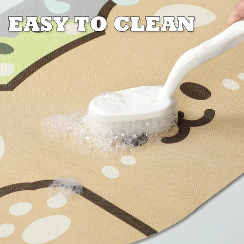Vista 6 de Tapete de baño con bonitos animales, de secado rápido, antideslizante, súper absorbente, delgado, para el suelo del baño, frente a la bañera, fácil