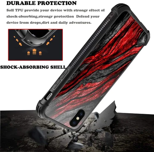 Vista 4 de Funda para iPhone Xs Max, de cristal templado 9H para iPhone Xs Max, diseño a prueba de golpes, antirrayones, para Apple iPhone Xs Max de 6.5